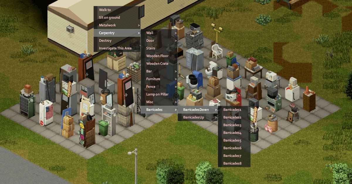 how to pick up furniture project zomboid