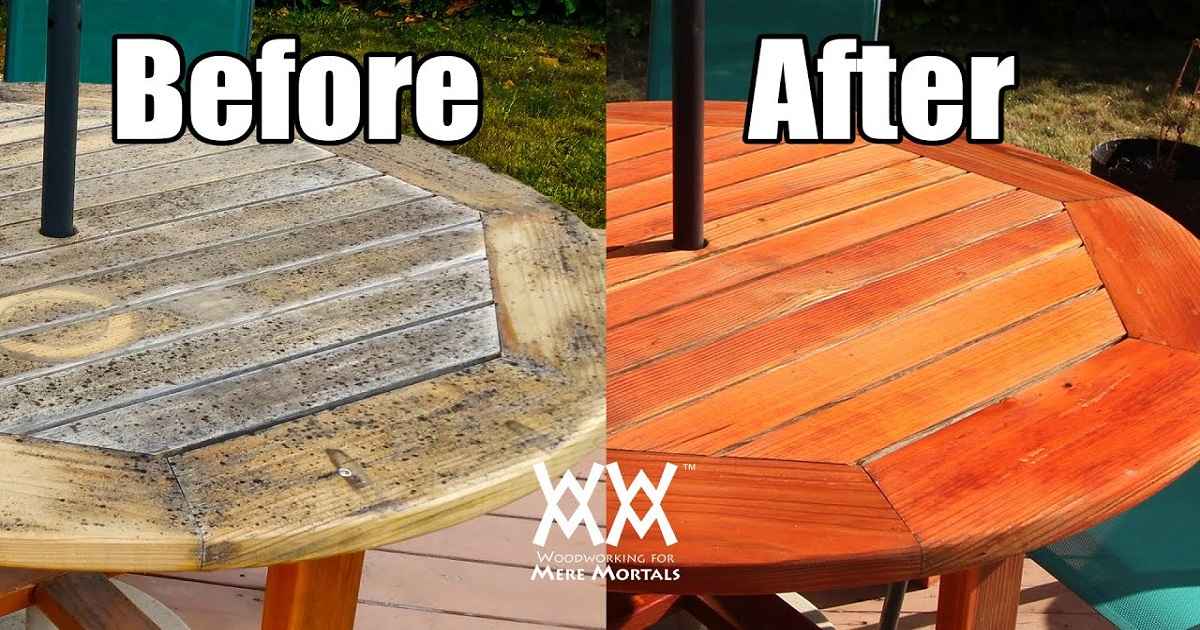 how to refinish wood patio furniture